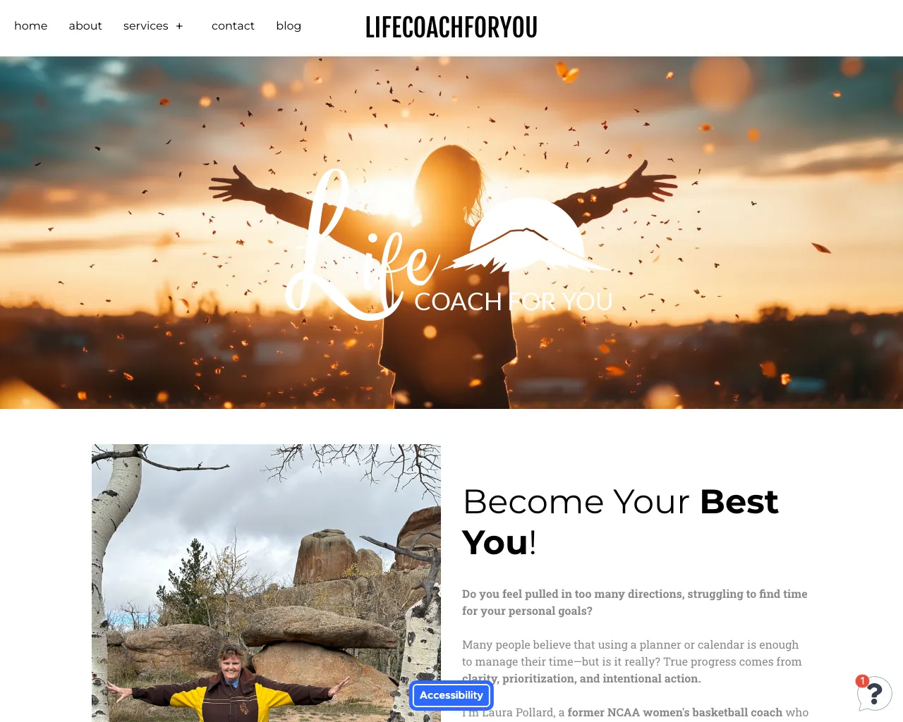 Website screenshot of LifeCoachForYou