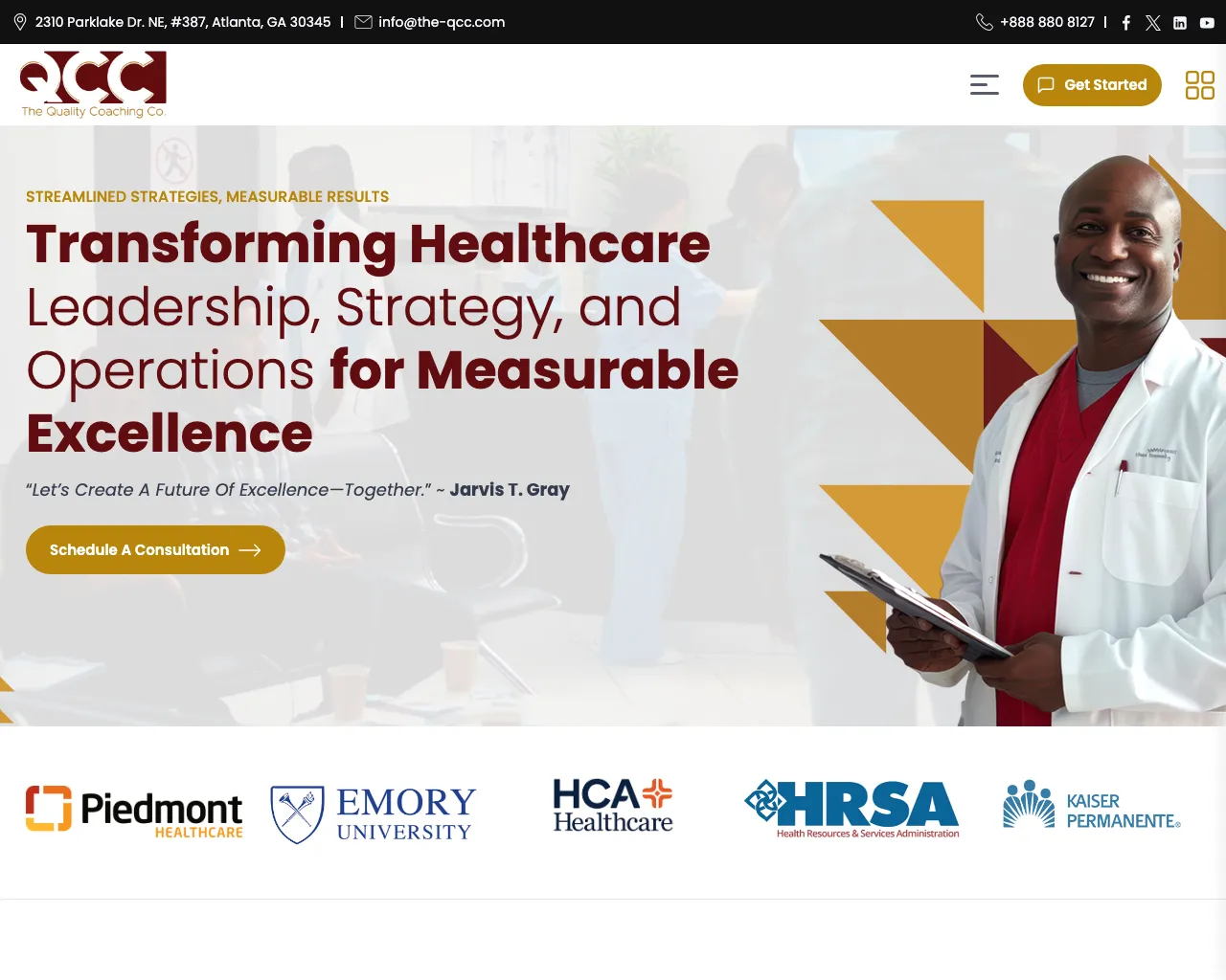 Website screenshot of The Quality Coaching Co.